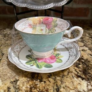 Grace Teaware fine porcelain teacup and saucer - floral - brand new!